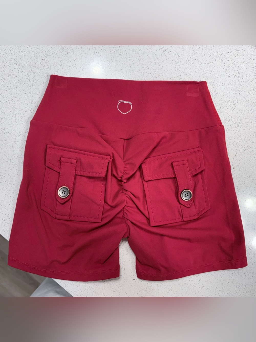 Peachy Bunz Pocket scrunch shorts - Red